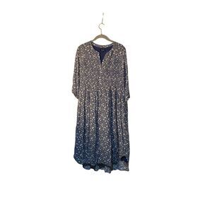 English women’s floral print 3/4 sleeve modest dress medium